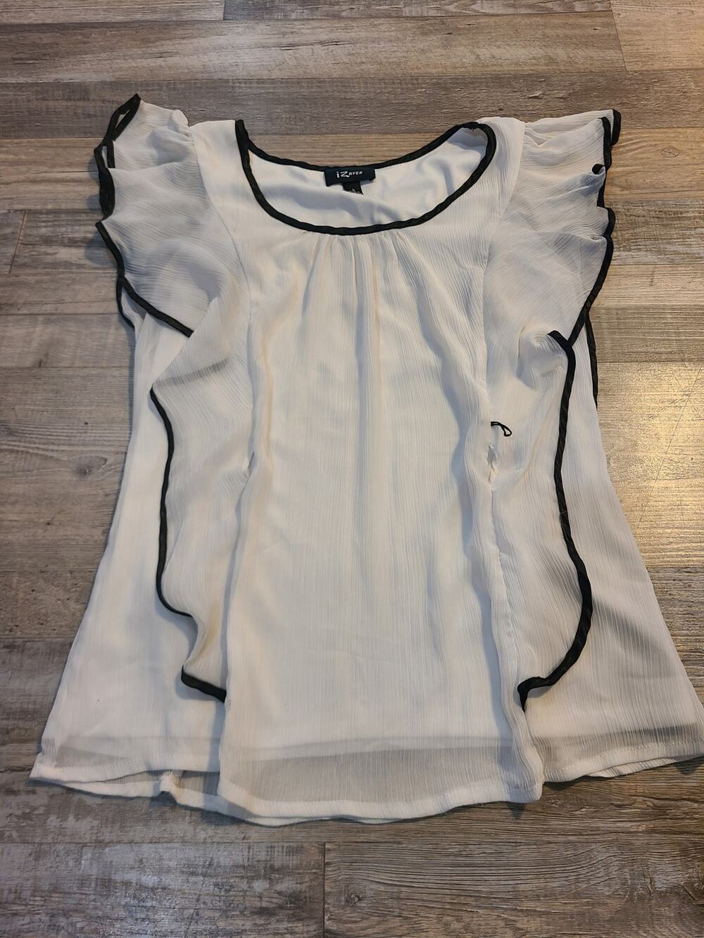 Iz byer small womens sheer overlay blouse